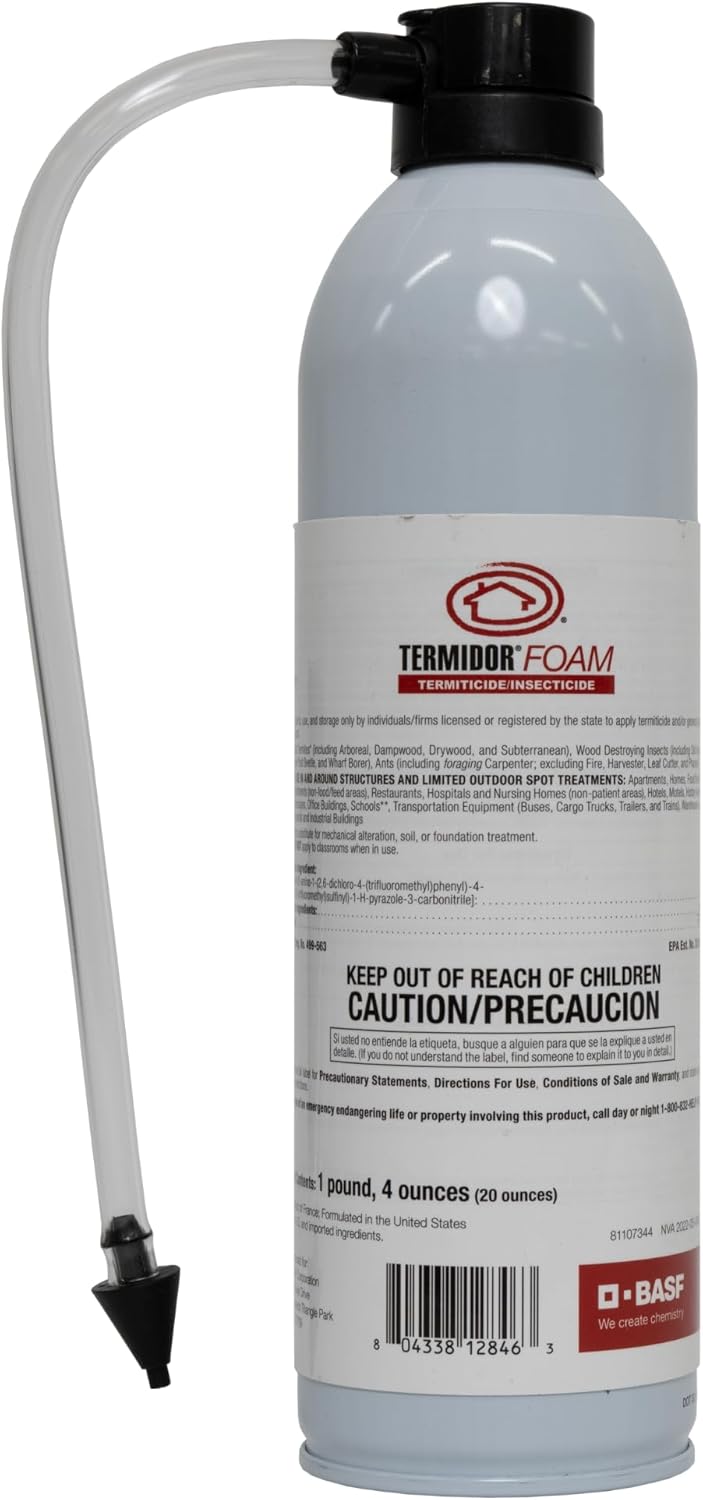 BASF Termidor Foam 20 oz - Termiticide Insecticide for Termites, Ants & Wood Destroying Pests & Insects