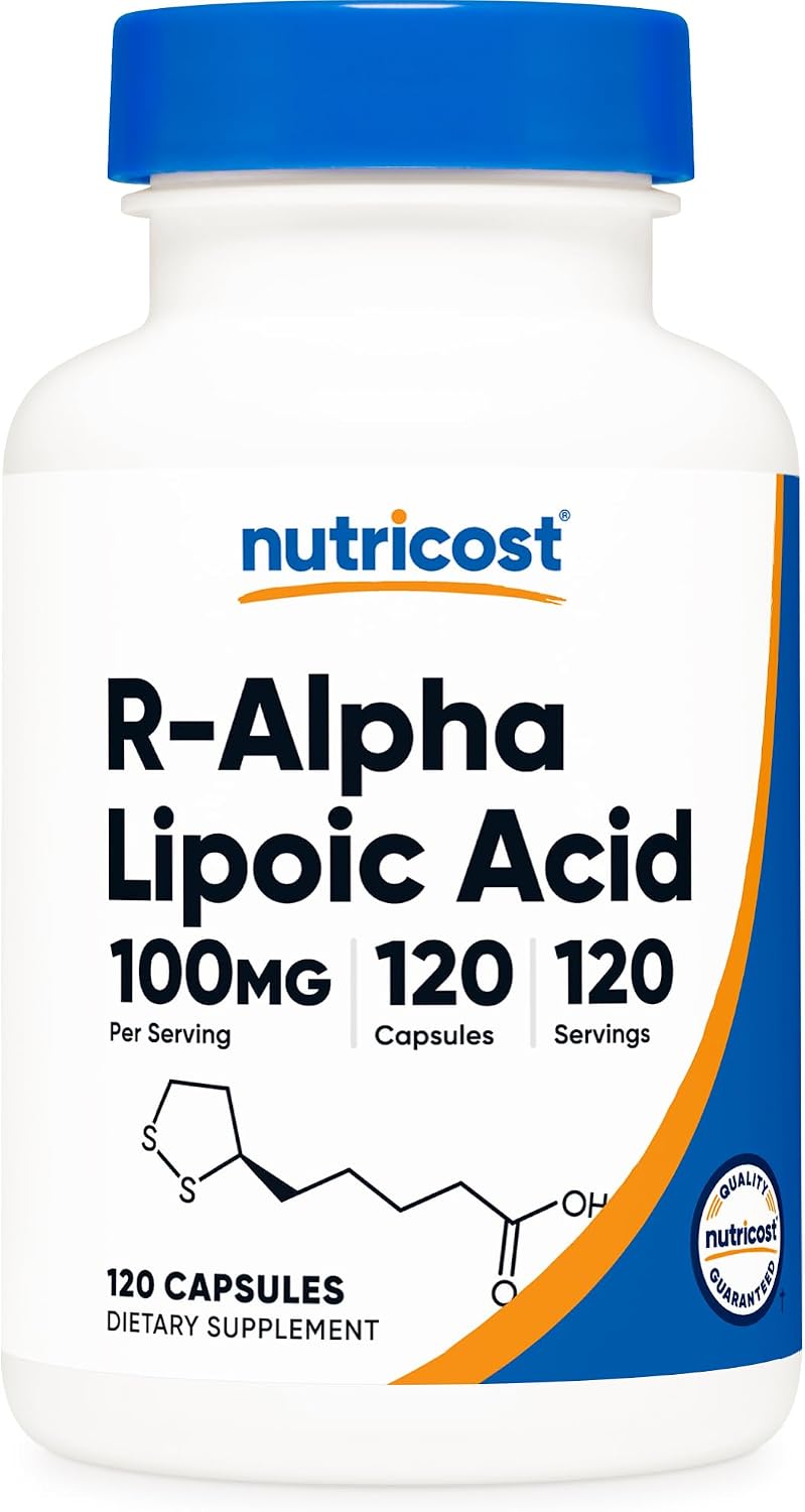Nutricost R-Alpha Lipoic Acid 100mg, 120 Capsules - Veggie Capsules, Non-GMO, Gluten Free