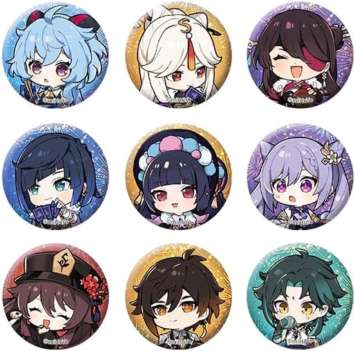 Genshin Impact The Exquisite Night Chimes Series Chibi Character Mini Badge - Set B
