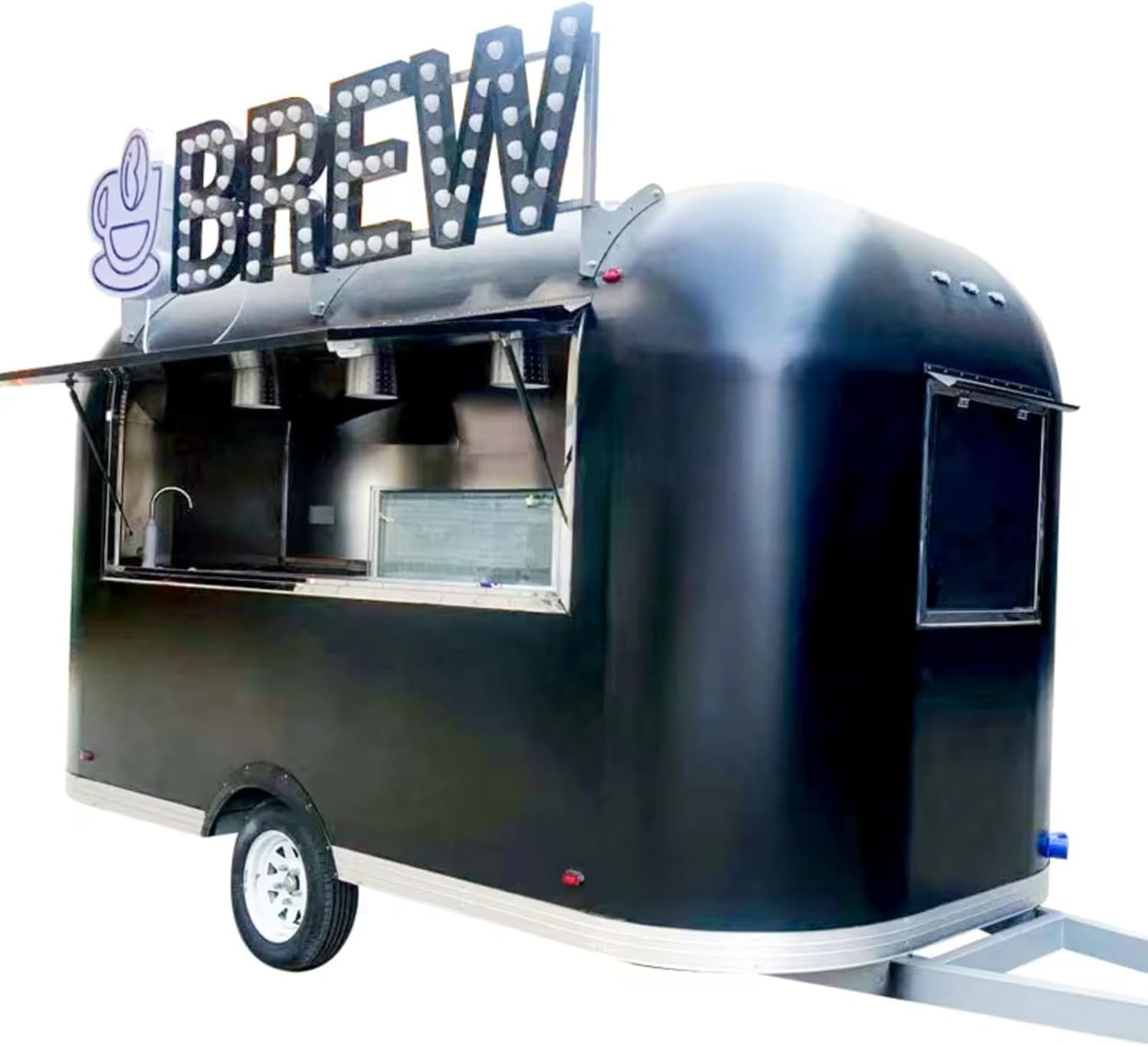 Mirror Food Trailers for Sale Concession Trailer Hotdog Cart with Wheel Commercial Coffrr Bar Trailer Mobile Catering Truck Shipping Container