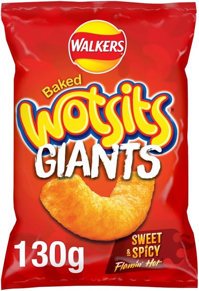 Walkers Wotsits Giants Sweet & Spicy Snacks Crisps 130g