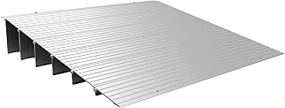 EZ-ACCESS Transitions Portable Self Supporting Aluminum Modular Entry Threshold Ramp Ideal for Doorways and Raised Landings, 6 Inch