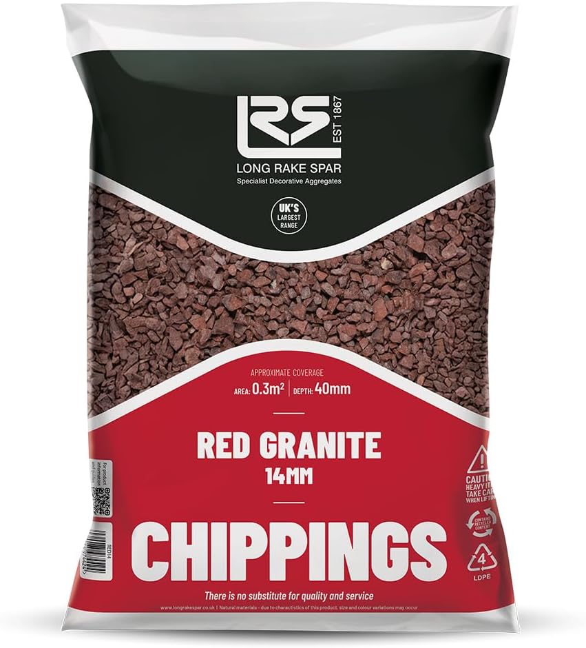 Suregreen Red Granite Chippings, 14mm, 20kg