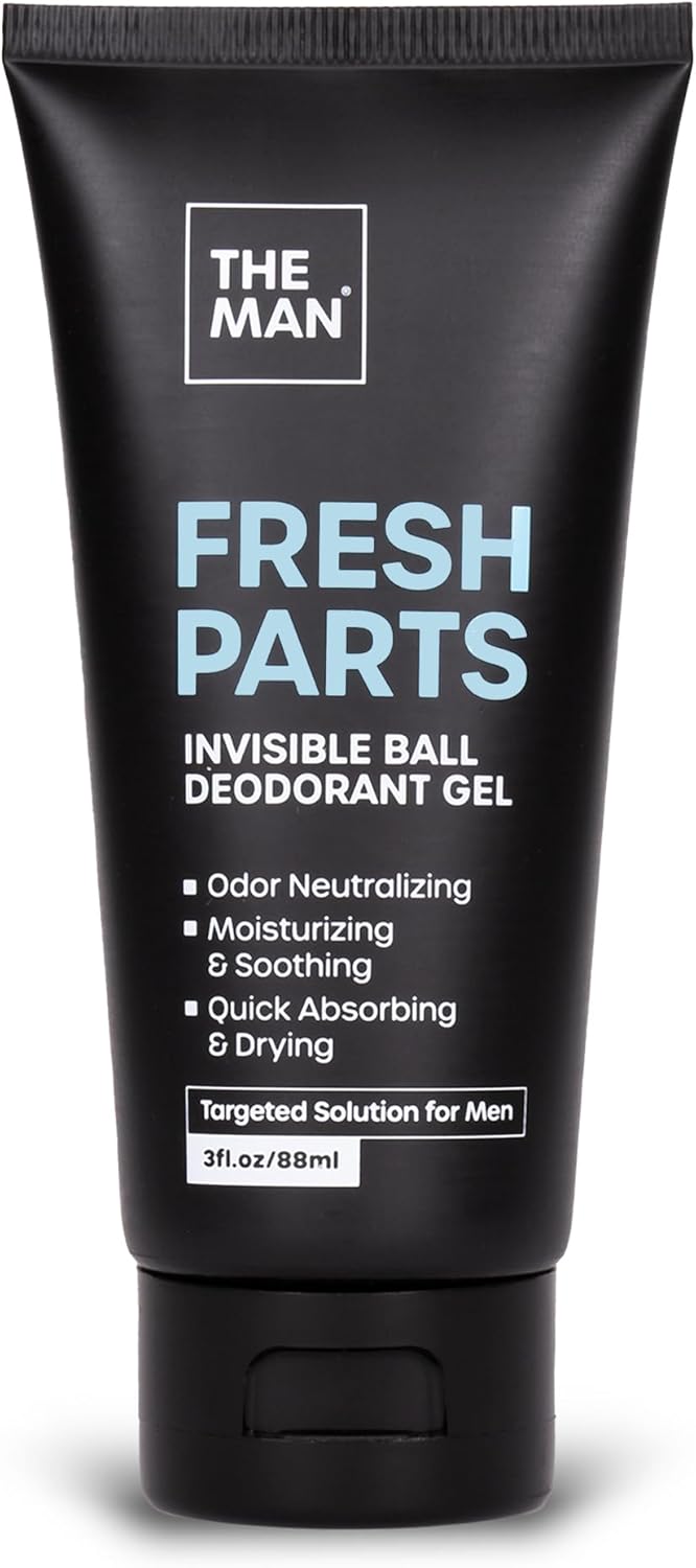 The Man Fresh Parts-Invisible Ball Deodorant Gel-Odor Control & Intimate Hygiene for Men-Quick Drying Balls, Crotch & Groin Gel-No Sticky or Powdery Residue-Sweat Defense for Happy Nuts (3fl.oz)