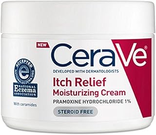 CeraVe Moisturizing Cream for Dry Skin Relief, 12 Ounce, Fragrance Free Cream with Pramoxine for Itch Relief