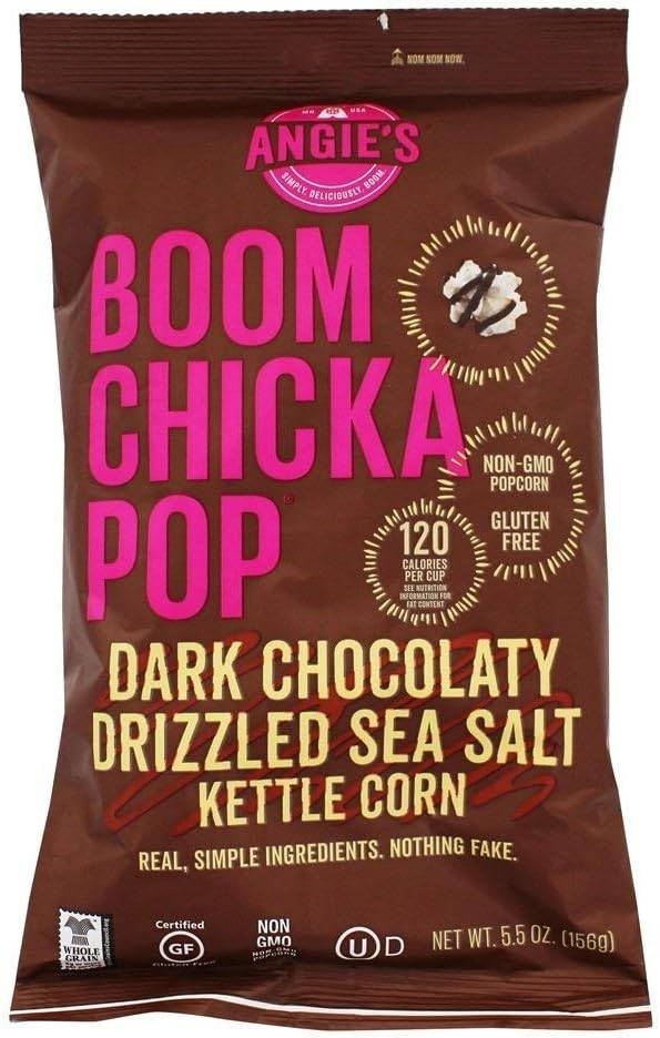 ANGIES BOOMCHICKAPOP Dark Chocolaty Drizzled Sea Salt Kettle Corn, 5.5 oz