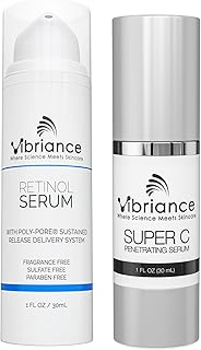 Vibriance Dynamic Duo Skincare Bundle | Super C Vitamin C Serum & Retinol Serum Skincare Set | Age-Defying Day & Nighttime Power