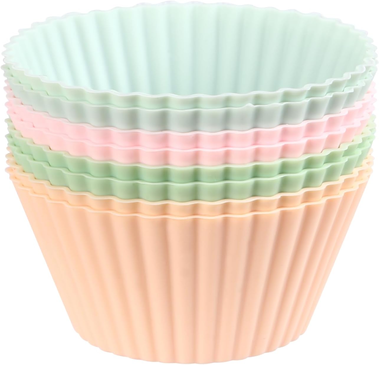 8 Pcs Silicone Muffin Cases - Reusable Muffin Trays for DIY Cakes & Chocolate Cakes