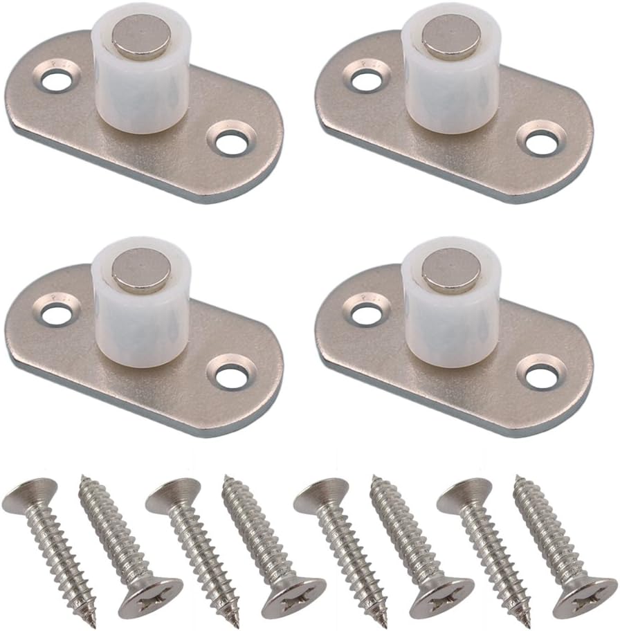 4 Piece Sliding Barn Door Nylon Guide Wheel, Floor Guide Roller Bracket for Furniture Hardware, Moving and Aluminium Doors