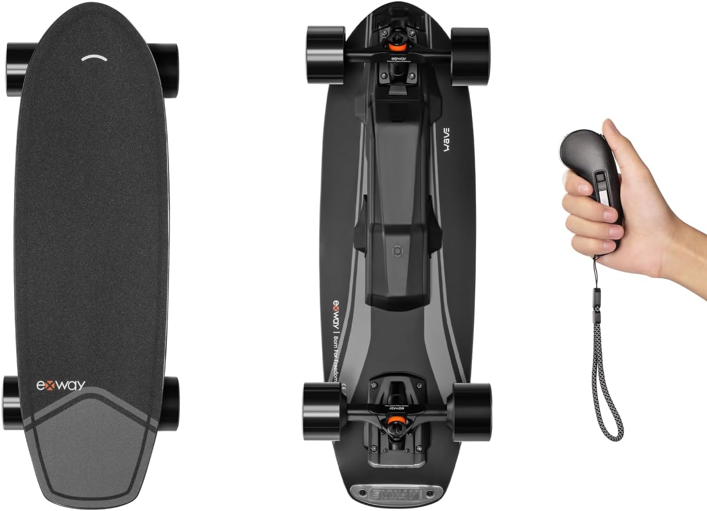 Exway Wave hub 99Wh Electric Skateboards with Remote, Top Speed of 23 Mph, Quick-Swap Battery, 440 LBS Max Load, IP55 Waterproof, Mini Cruiser for Adults & Teens (HUB-99)