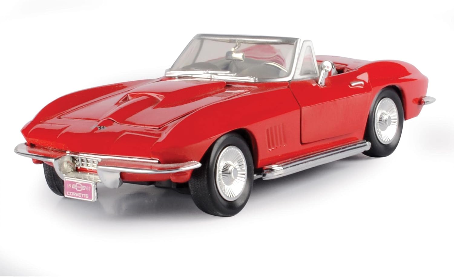 1967 Chevy Corvette, Red - Motormax 73224 - 1/24 Scale Diecast Model Toy Car
