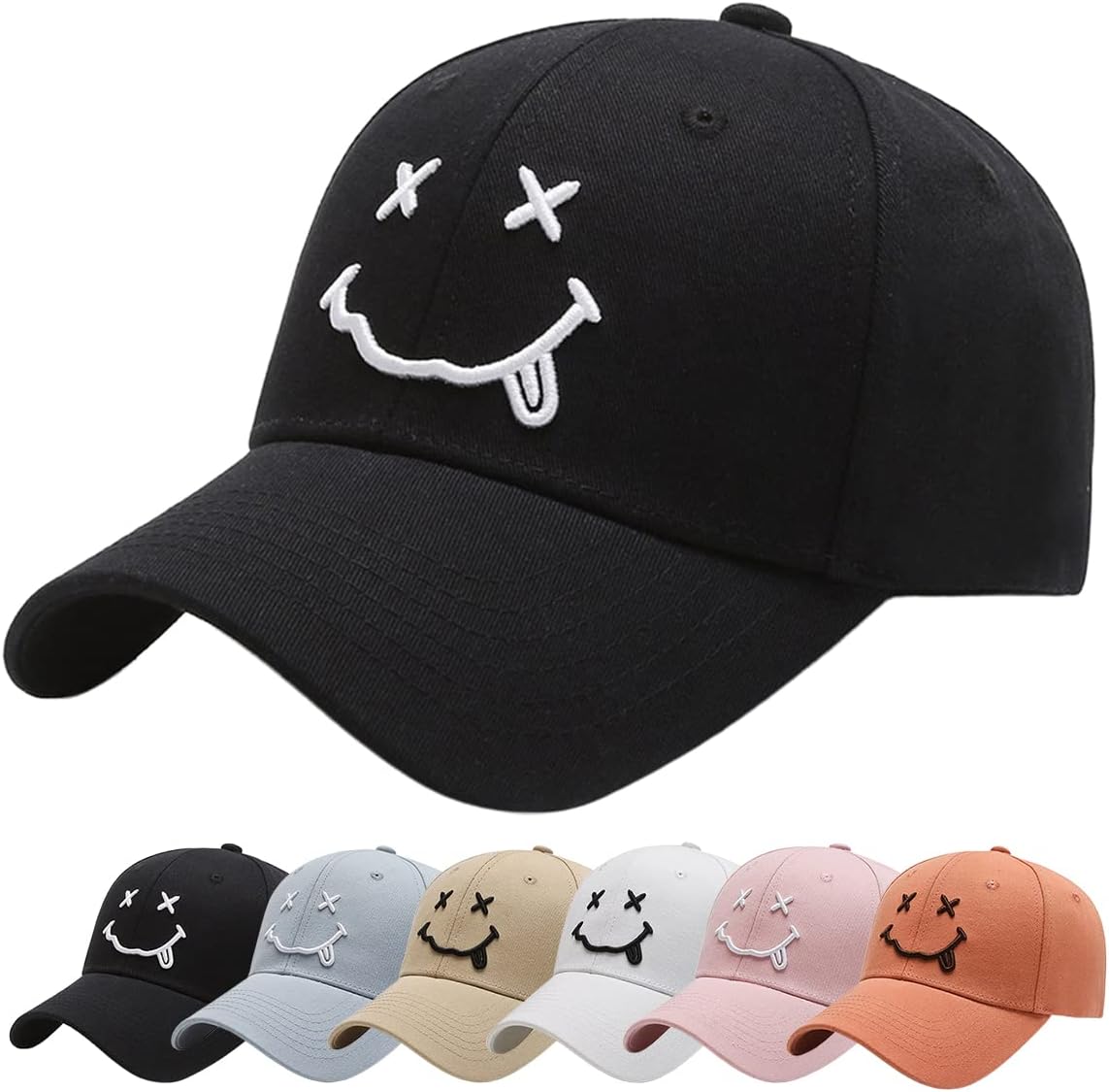 Enwokran Baseball Cap with Embroidered,Plain Hats Unisex Adjustable Cotton 6 Panel Vintage Trucker Hat Peak Cap Golf Running Hat Outdoor Cap