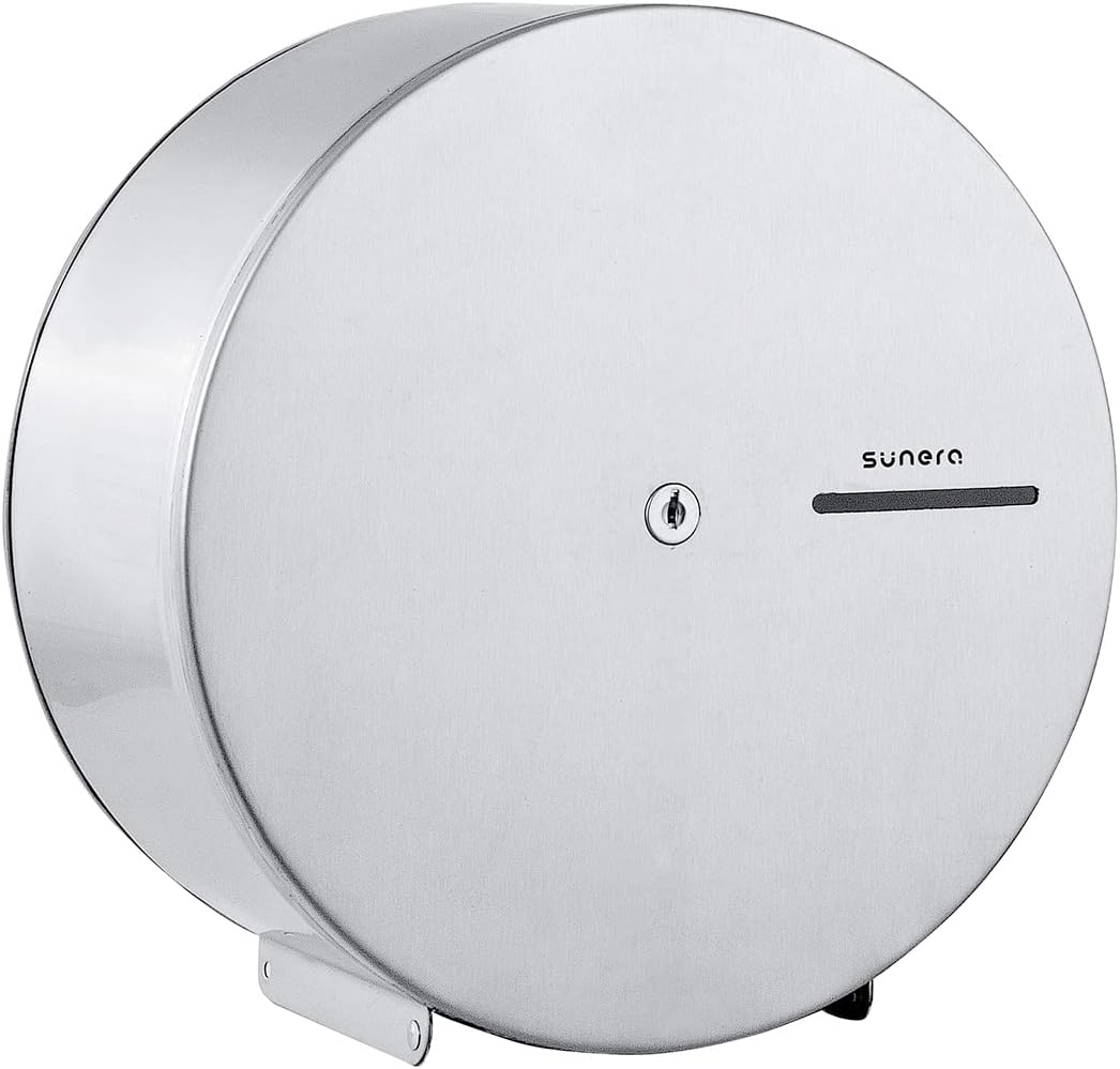 SUNERA 9" Jumbo Roll Toilet Paper Dispenser Toilet Tissue Holder 304 Stainless Steel Brush Commercial & Home use Wall Mount