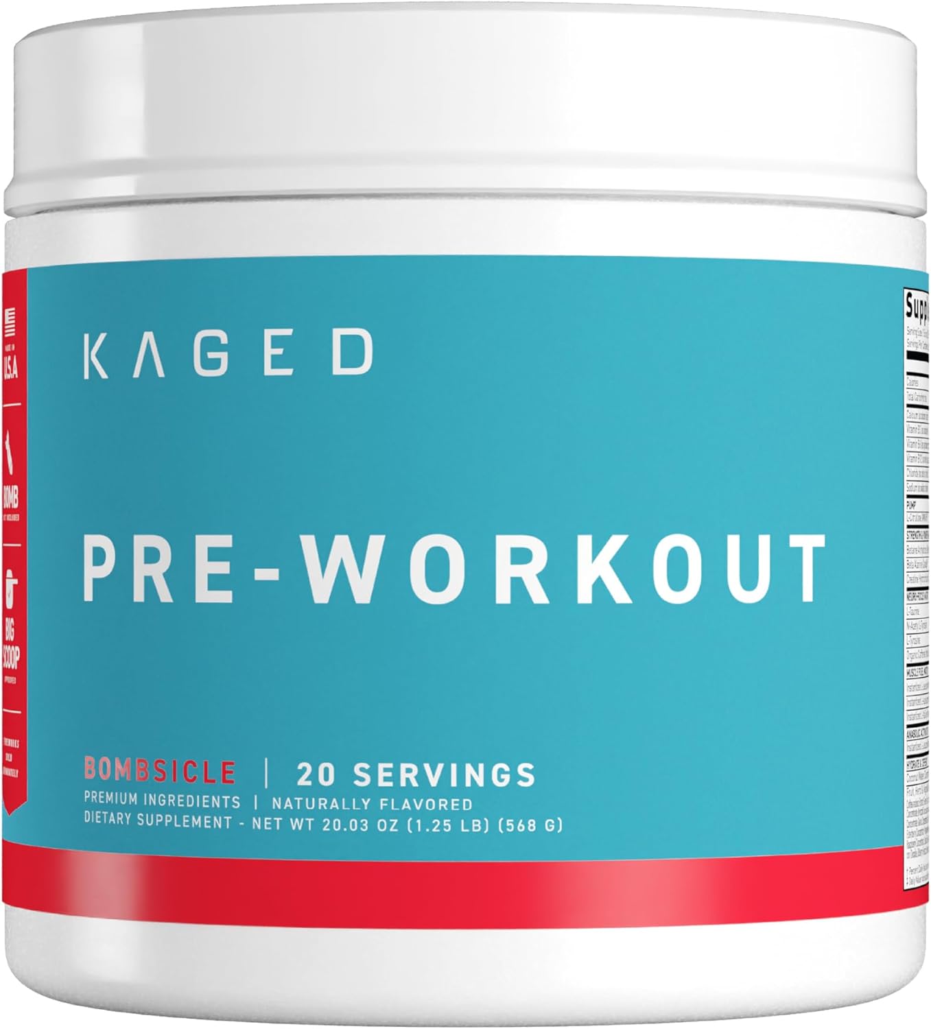 Kaged Original Pre Workout Powder | Bombsicle | Pre-Kaged | Formulated with Creatine, Beta Alanine, Pure Caffeine | 20 Servings