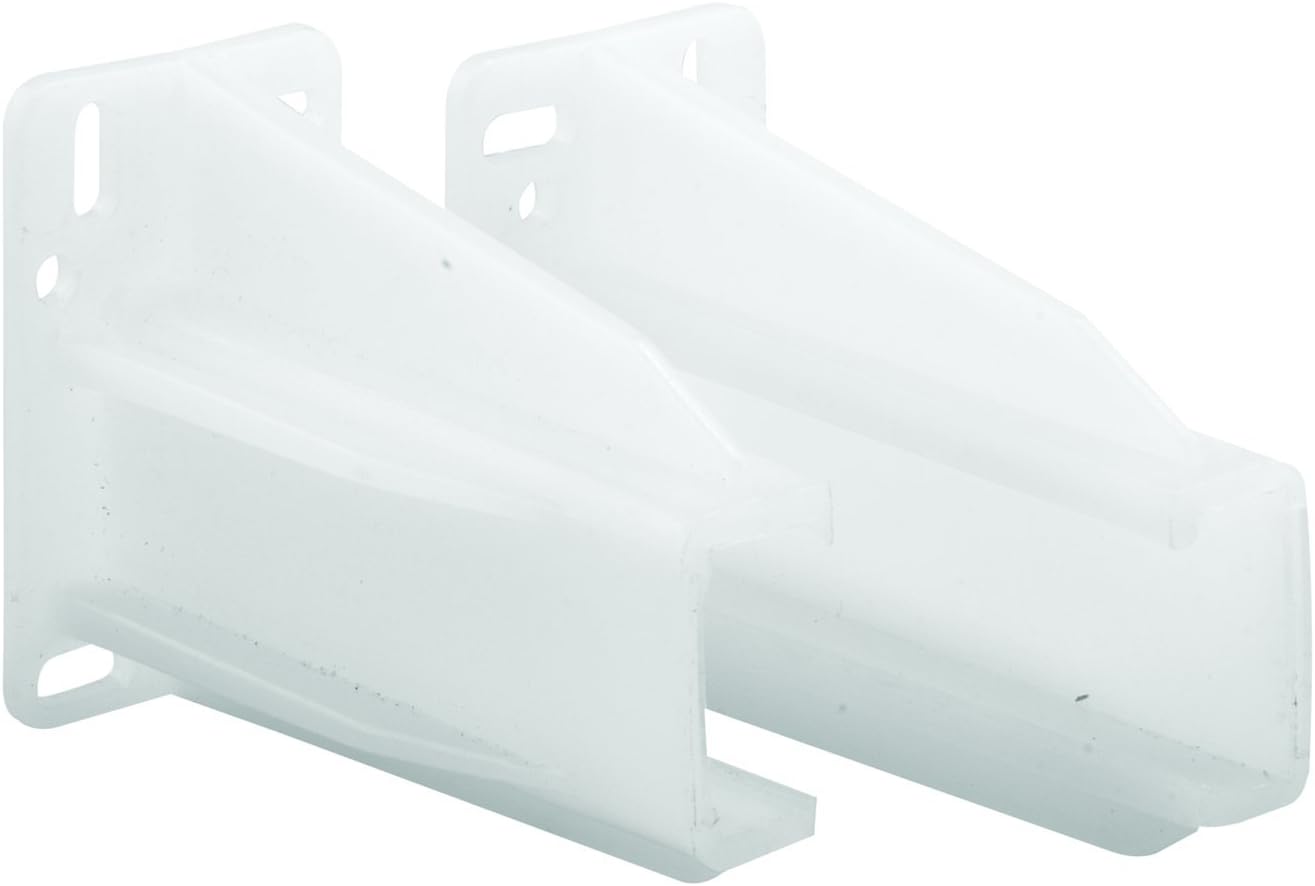 Prime-Line MP7227 Drawer Track Back Plate, 5/16 In. x 7/8 In., Plastic, White (1 Set)