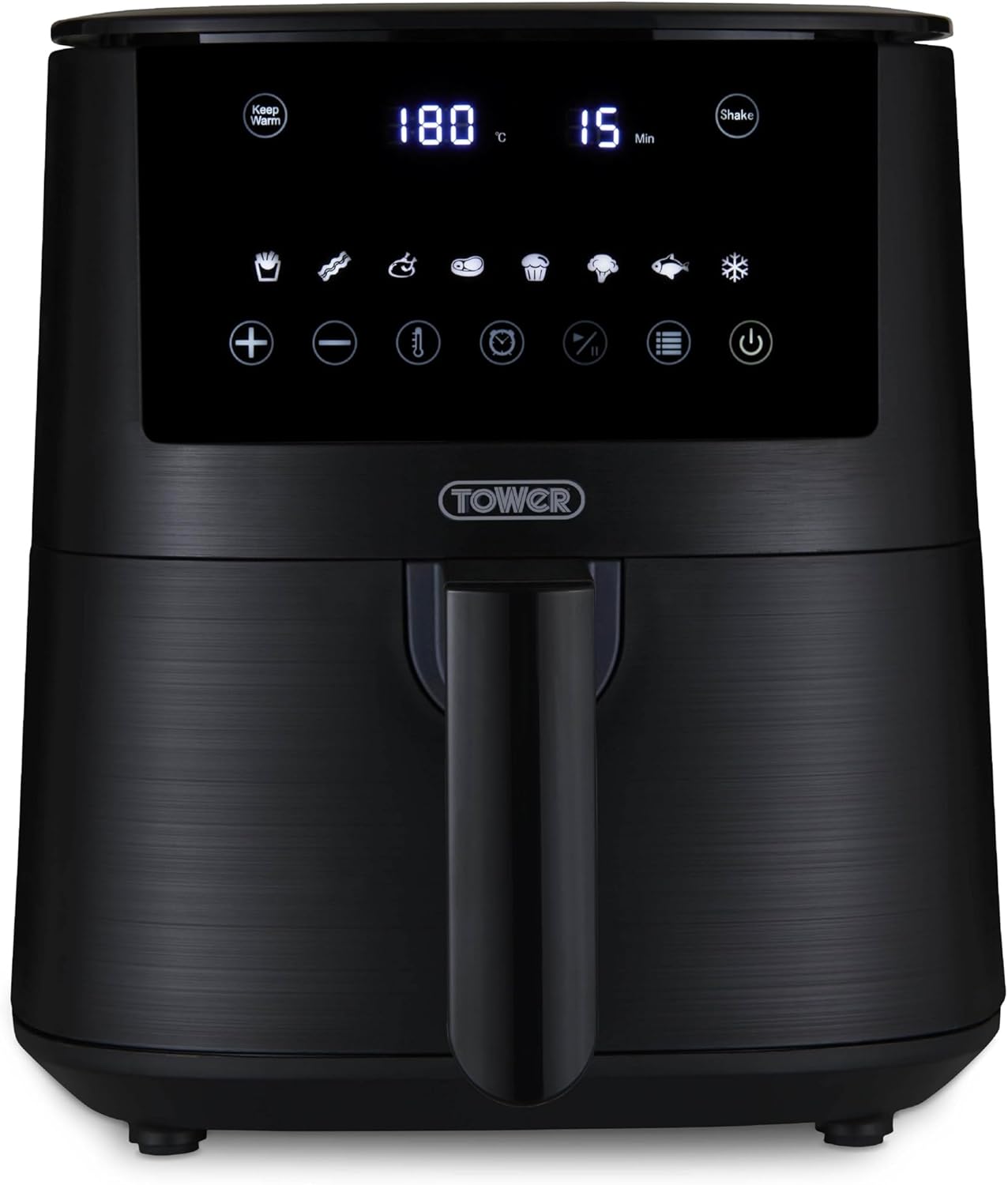 Tower T17147 Vortx 4.2L Digital Air Fryer with 8 Cooking Presets, 60 Minute Timer, 1400W, Black