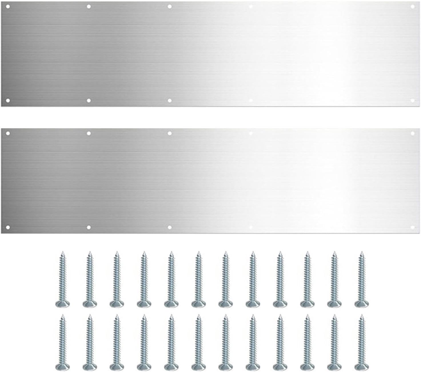 Kickplates for Exterior Doors, 2 Stainless Steel Exterior Door Skirting Boards, Metal Door Panel Protector Suitable for Indoor and Outdoor Door Panels