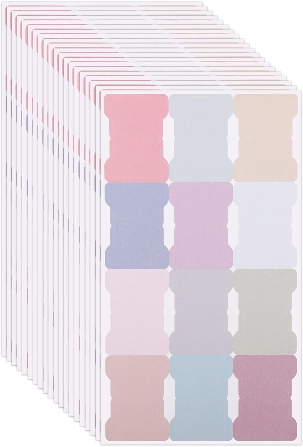20 Sheets/240 Pieces Sticky Index Tabs, Double Sided Book Page Markers Tabs Blank Monthly Tabs Writable Sticky Notes Flags Self Adhesive Planner Stickers for Labeling (Morandi)