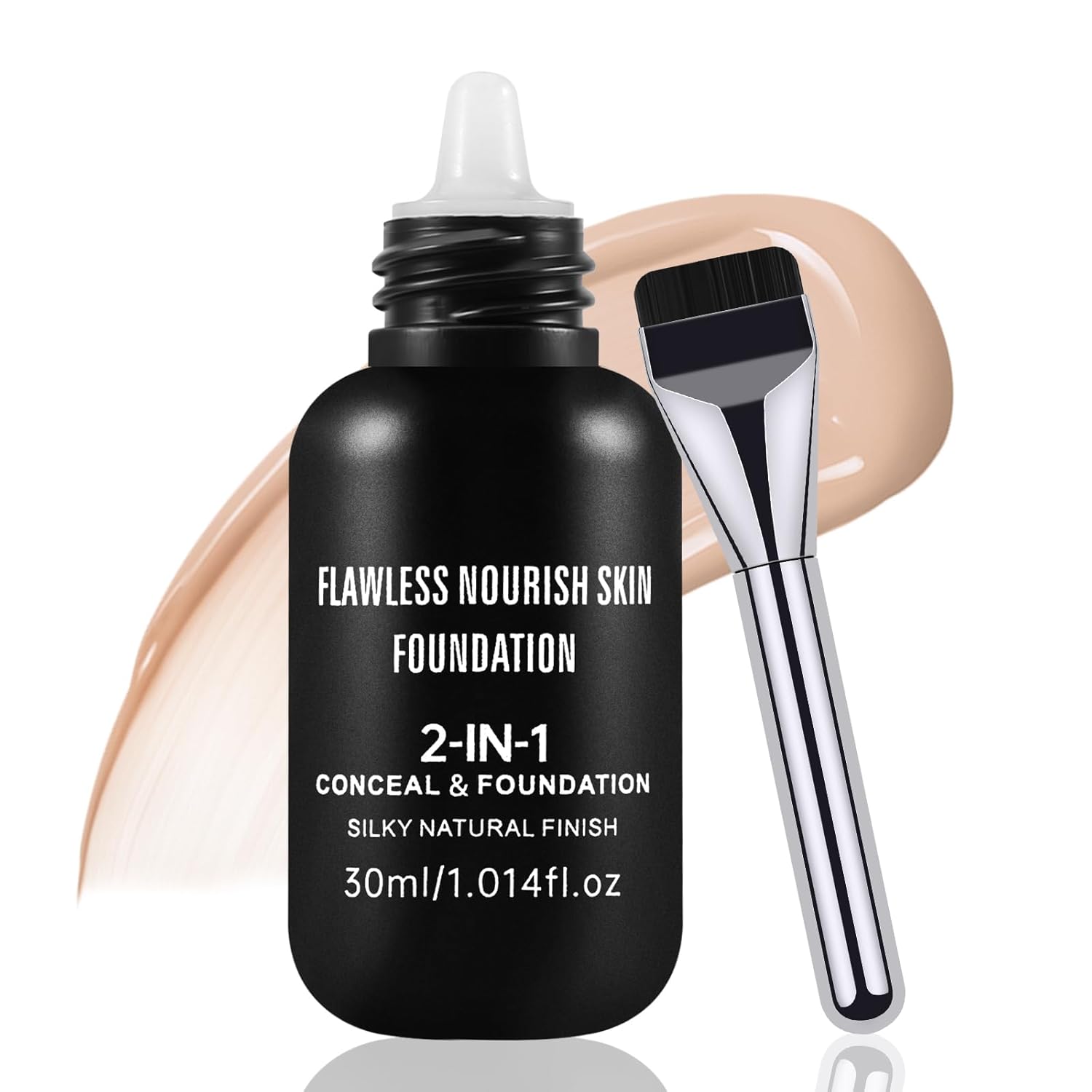 Boobeen Matte Liquid Foundation for Women, Long Lasting Full Coverage Foundation Makeup, Face Natural Finish with Makeup Brush