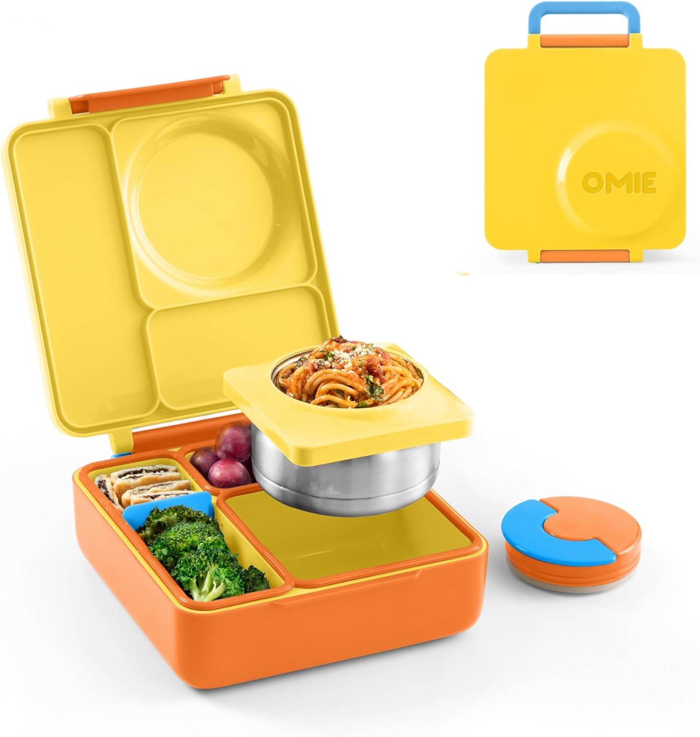 Omie 66FC09 OmieBox Kids Bento Lunch Box, Plastic, Sunshine