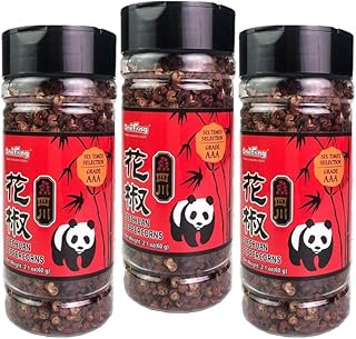 ONETANG Sichuan Peppercorns, 6.3oz(180g), Authentic Szechuan Whole Red Peppercorn, Less Seeds, Strong Flavor, Essential for Mapo Tofu, Kung Pao Chicken and Asine Cusine, Pack of 3