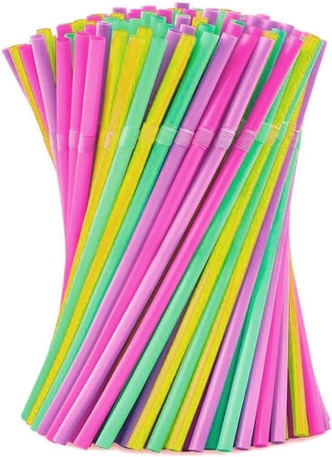 100 Eco-Friendly Bendable Drinking Straws BPA-Free Sugarcane Based Straws for Kids, Adults, Parties & Picnics