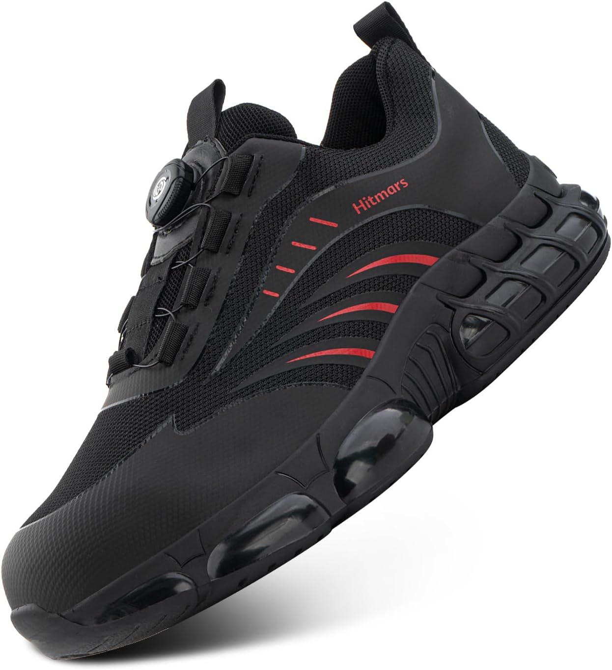 Hitmars Safety Shoes Men Steel Toe Cap Safety Trainers Womens Work Trainers Kitchen Shoes Work Shoes Wide Fit Non Slip Black Size 4-11 UK