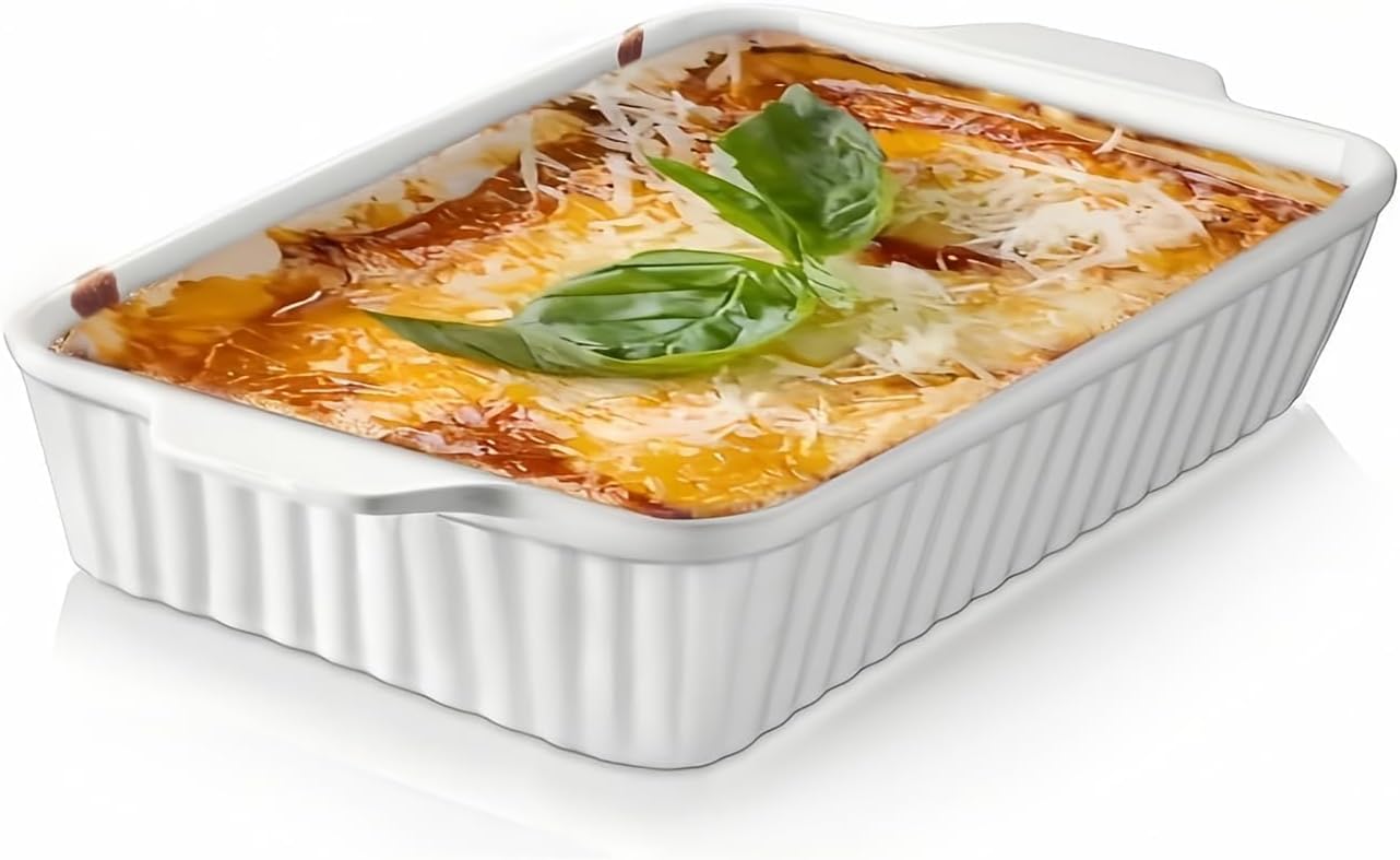 Casserole Dishes for Oven, 9x13 Ceramic Baking Dish, Casserole Dish Deep with Handles, Oven Safe and Durable Bakeware, Lasagna Pan for Home&Kitchen Decor Gifts