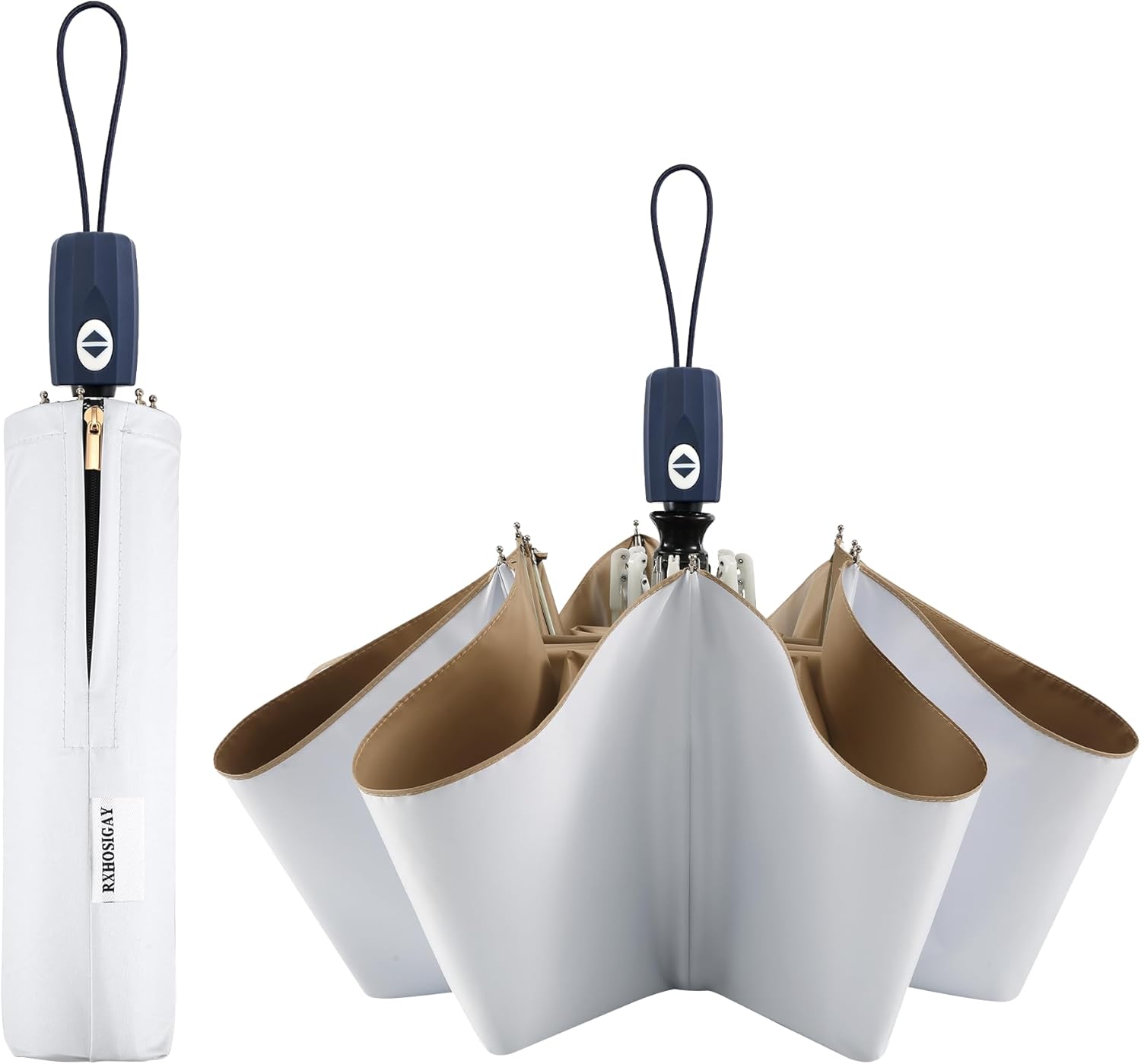 Color Coated Sun Umbrella UV Protection Compact Folding Windproof Parasols Travel Auto Open Close Shade Blocking UV