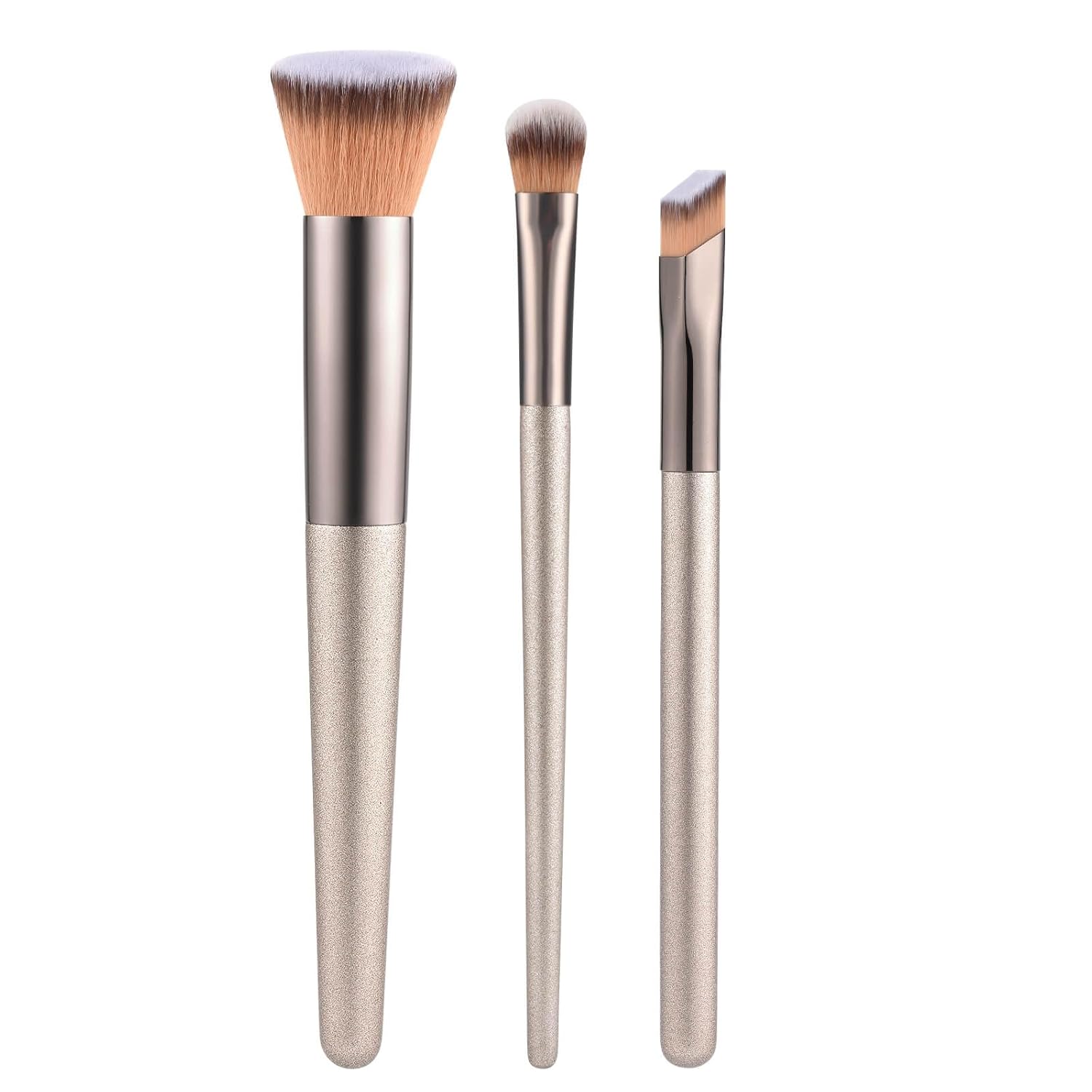 Foundation Brush XMOSNZ Flat Top Kabuki Foundation Brush for Liquid Makeup,3PCS Makeup Brushes for Cream,Powder,Blending,Buffing and Stippling,Professional Face Brush