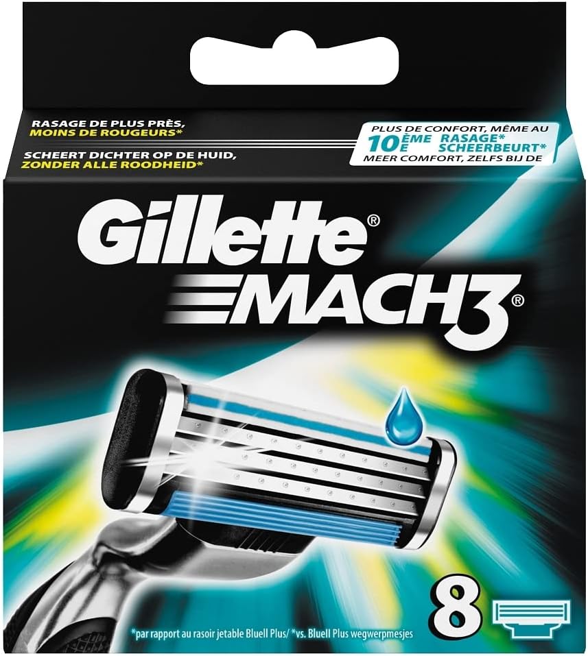 Gillette razor blades Mach3, for men, 8 pieces, XL