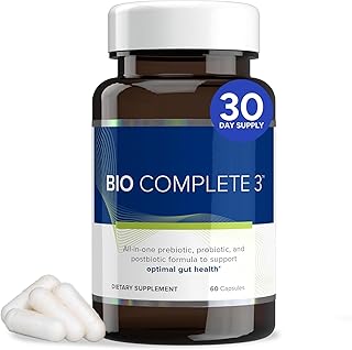 Bio Complete 3, New Prebiotic, Probiotic, Postbiotic to Support Optimal Gut Health, 30 Day Supply