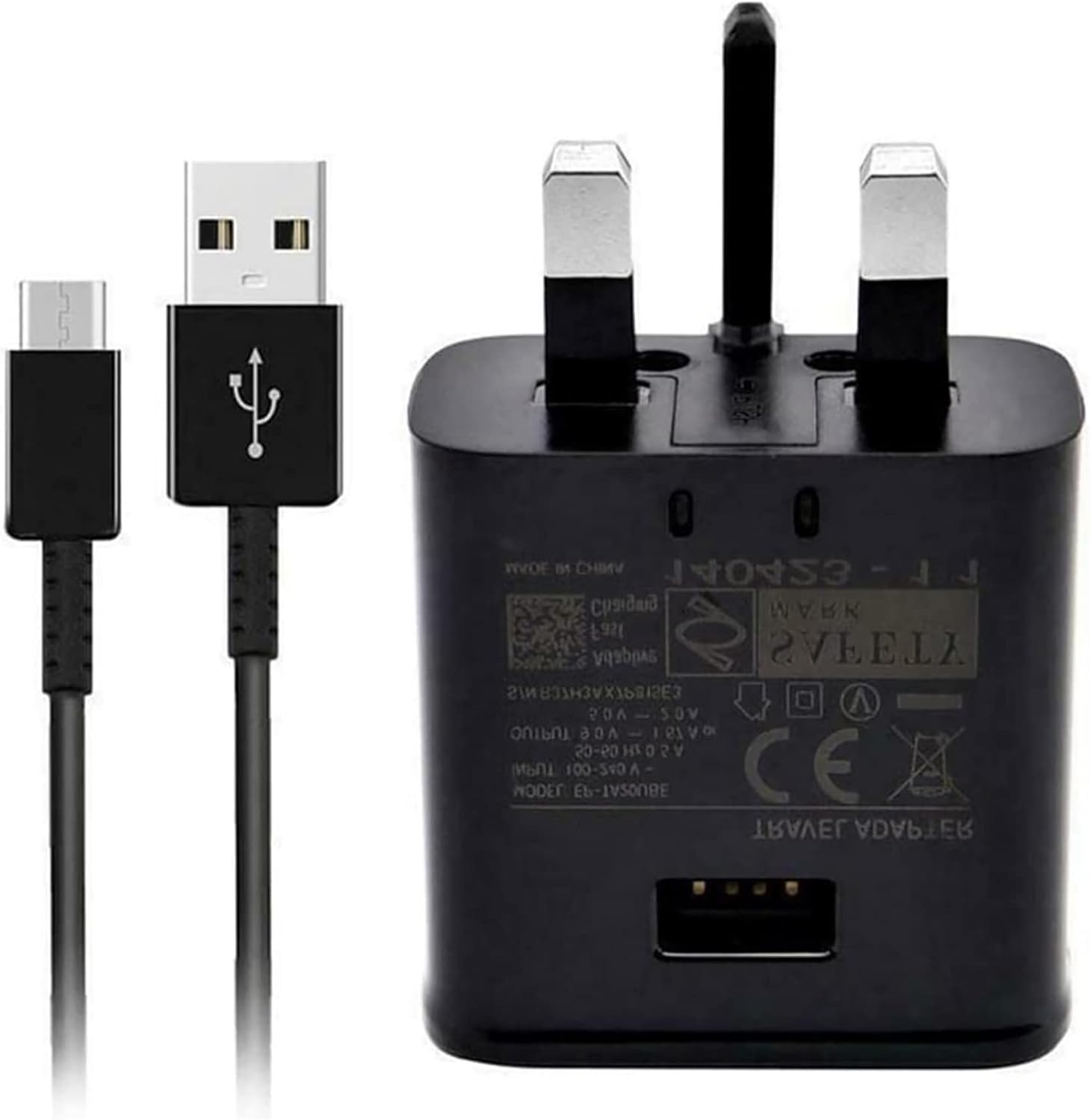 15W USB Fast Adapter Charger Plug for Samsung. Adaptive Mains Wall Charger 2A with Type C Cable 1.5M for Samsung S8,S9,S10,S20,S22,Note 10/9/8. A5, A7, A8, A71,A53,A52,A13 and other type-C devices.