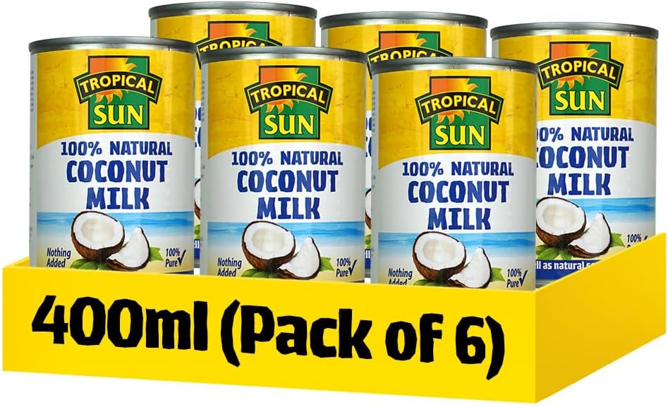 Tropical Sun Coconut Milk 100% Natural (Pack of 6)