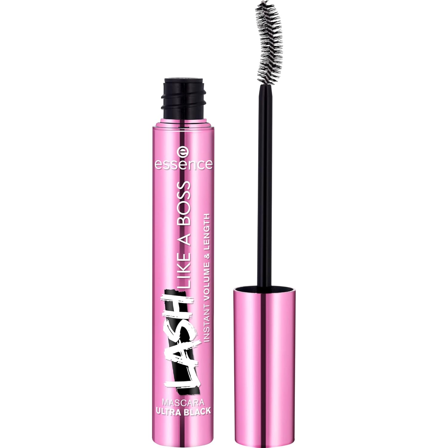 essence | Lash Like A Boss Instant Volume & Length Mascara | Ultra Black Color & Curved Fiber Brush | Vegan & Cruelty Free | Free From Parabens & Microplastic Particles