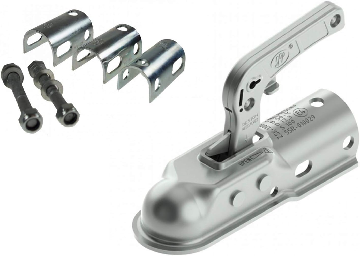 Trailer coupling hitch pressed steel, universal 1300kg 35-50mm coupling kit Pt no. LMX2187