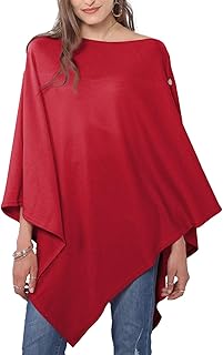 MissShorthair Women's Lightweight Knitted Scarf Poncho Sweater Cape Shawl Versatile Fall Winter Ponchos Wraps Plus