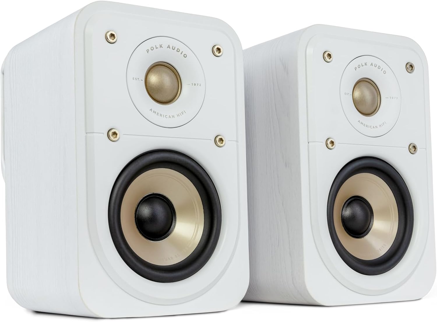 Polk Audio Signature Elite ES10 Satellite Surround Speakers, High-Resolution, Hi-Fi, Dolby Atmos & DTS:X Compatible, Wall-Mountable (Pair) - White