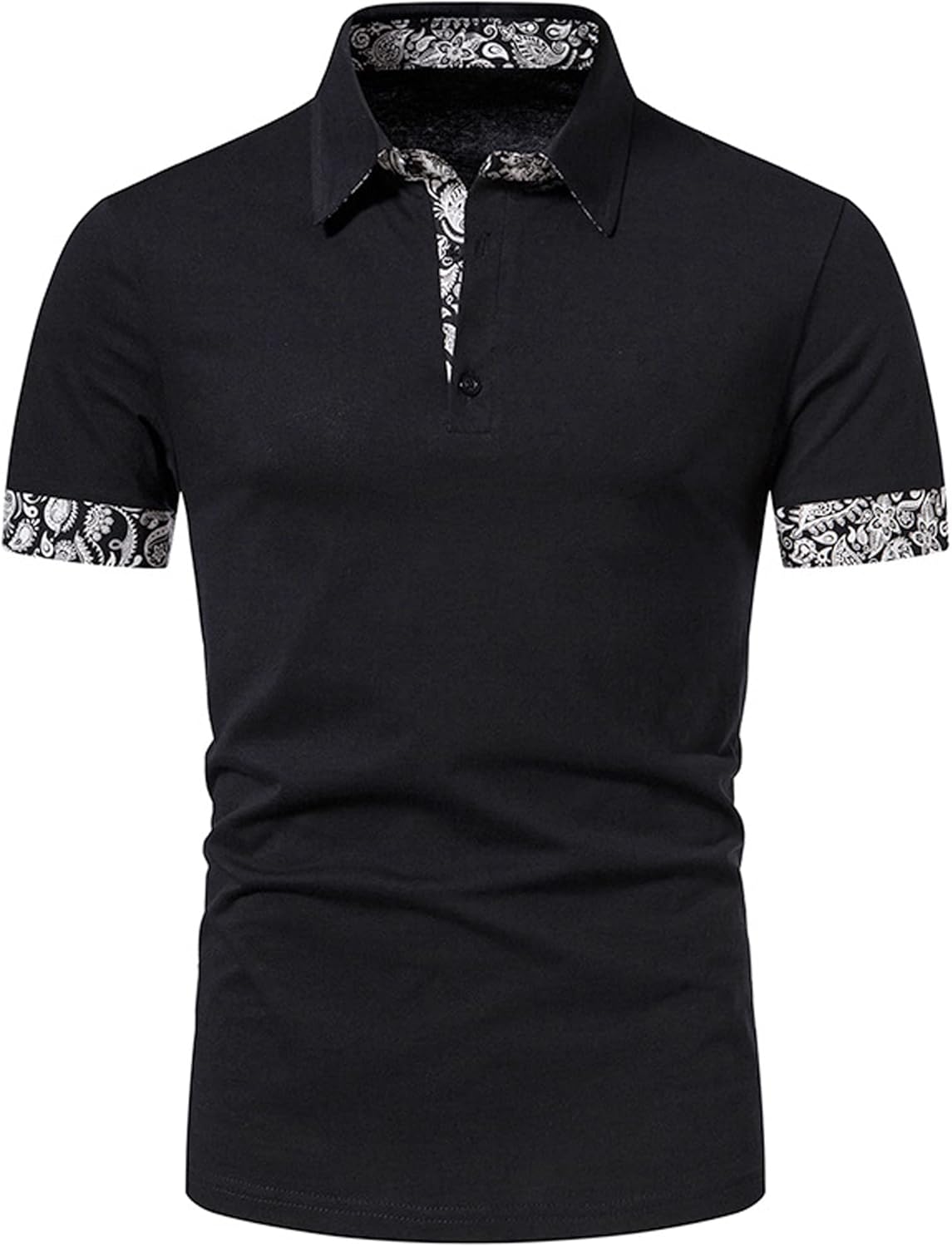 Mens Short Sleeve Polo Shirts Casual Classic Summer Contrasting Colors Basic Work T-Shirt Tops