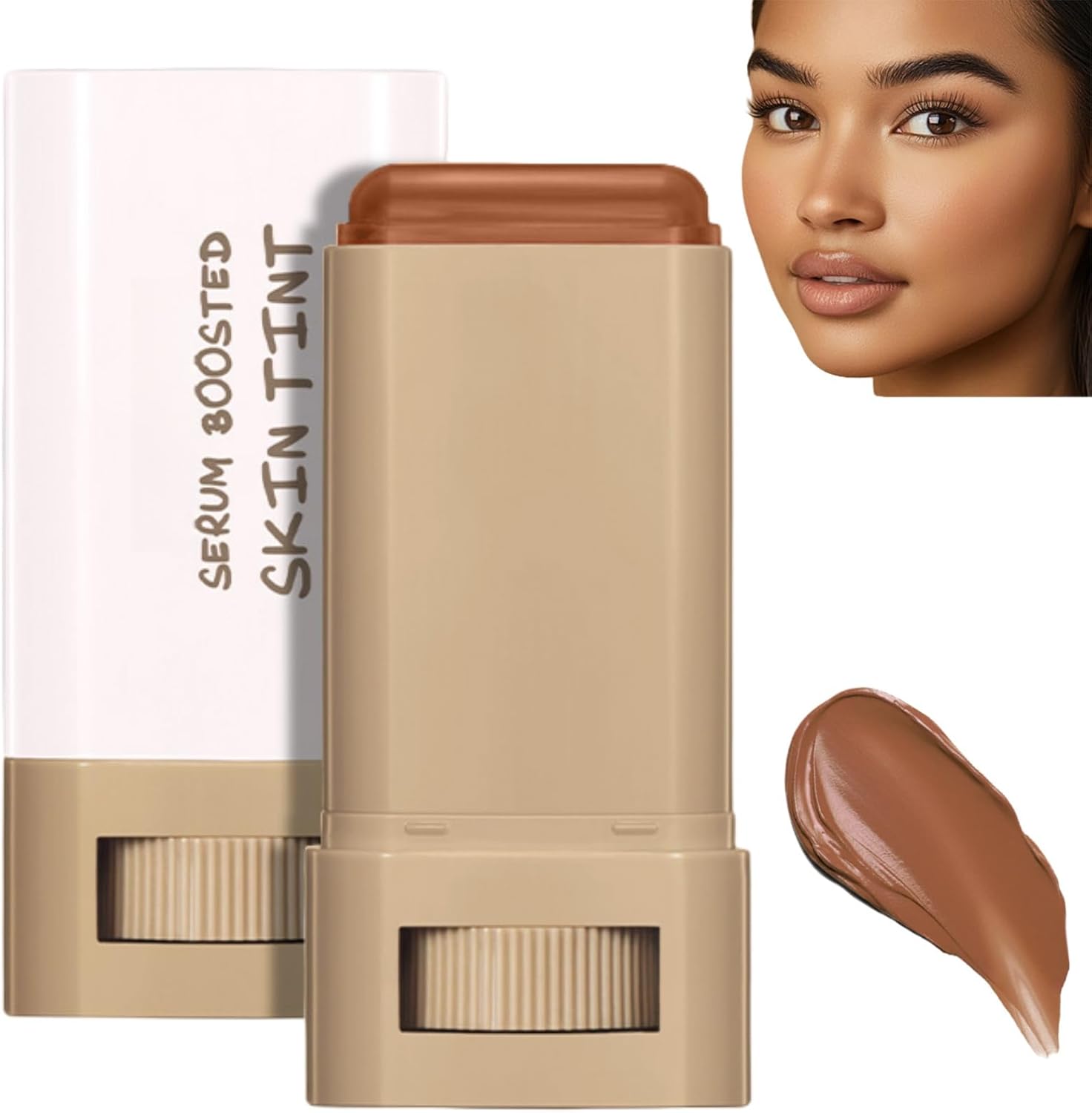 Foundation Stick Beauty Balm Serum Boosted Skin Tint,Solid Tinted Moisturizing Serum Contour S/tick,Contour S/tick,F/oundation Face Sti/ck,Flawless Foundati/on Stic/k,Sti/ck Found/ation,(#03,18g)