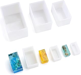 Gartful Rectangle Resin Molds, 6PCS Cube Silicone Molds, Resin Epoxy Casting Molds for DIY Ornaments Crafts Projects, Candles, Soaps, Dried Flower Leaf, Insect Specimen