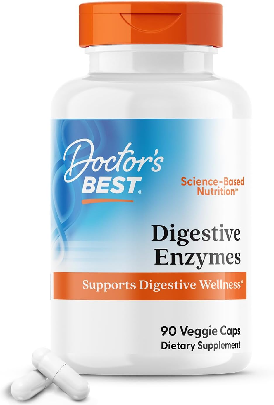 Doctors Best Digestive Enzymes, Supports Digestive Wellness, Non-GMO, Vegetarian 90 Veggie Caps