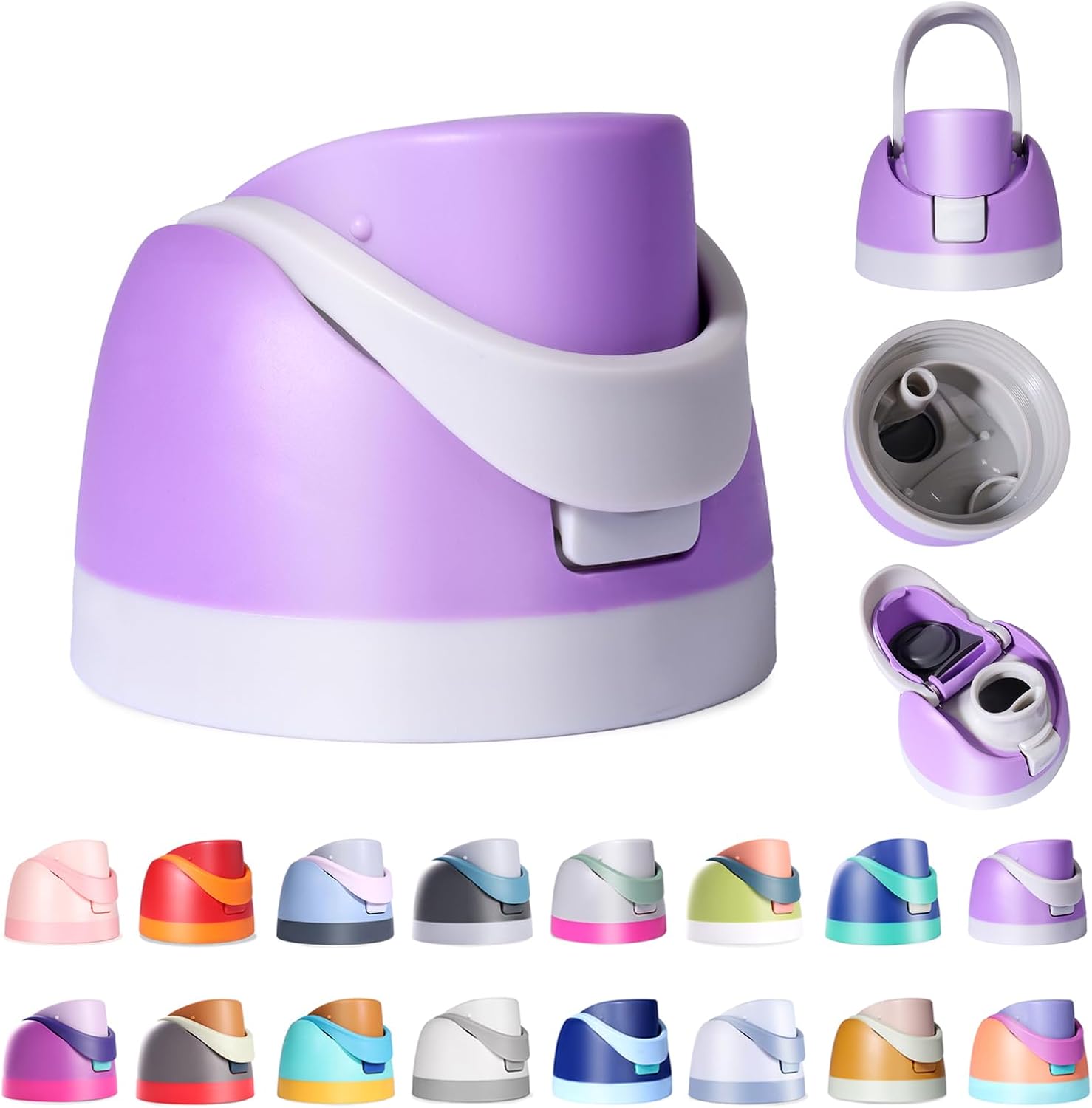 Replacement Lid for Owala Freesip, Compatible with Owala Cup 16oz 24oz 32oz 40oz, One Button Water Bottle Top Lid for Owala Freesip, Leakproof, BPA-Free