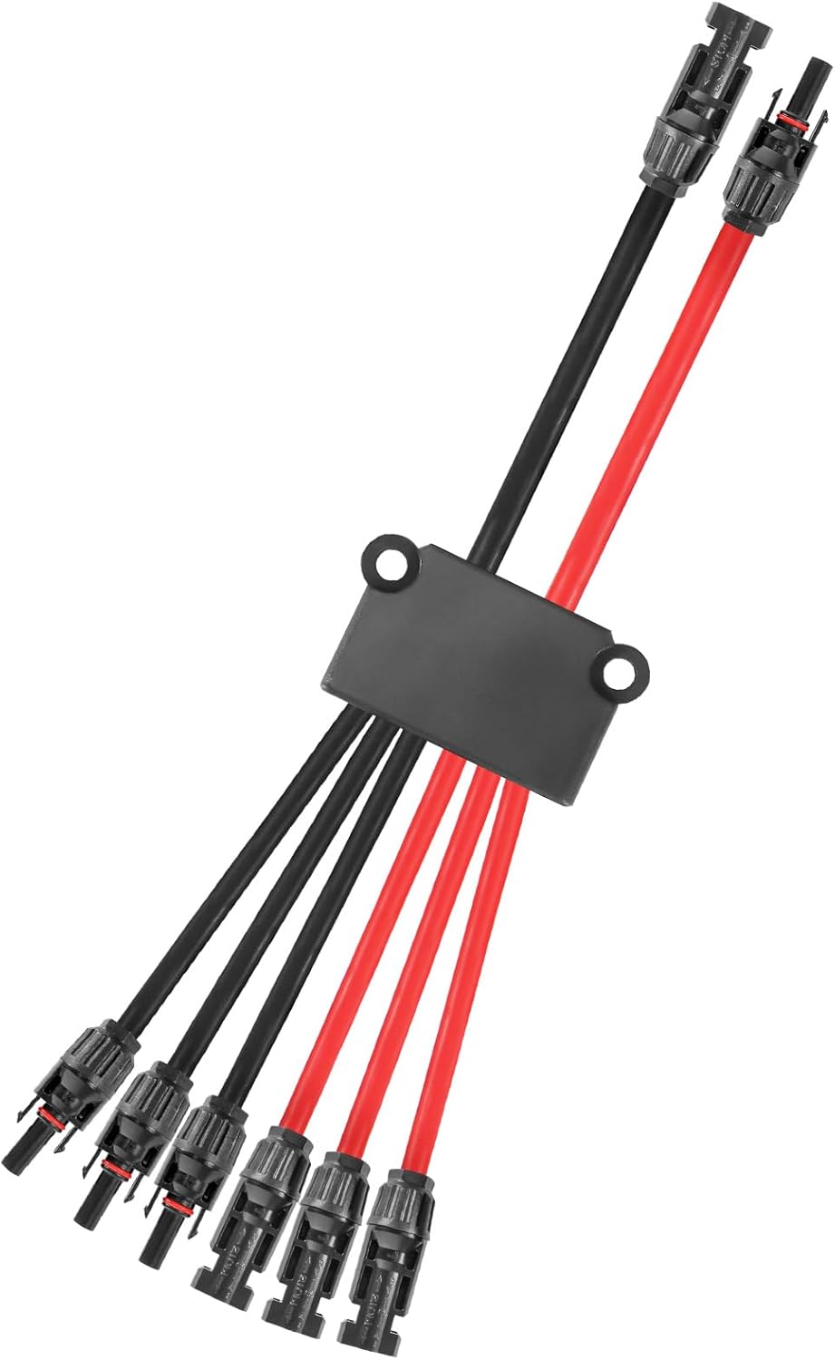 Solar Connectors Cable for 3 Panels - 2 to 6 Y Branch Parallel Adapter for Cable Extension - Waterproof Panel Splitter Tool-Free 40cm