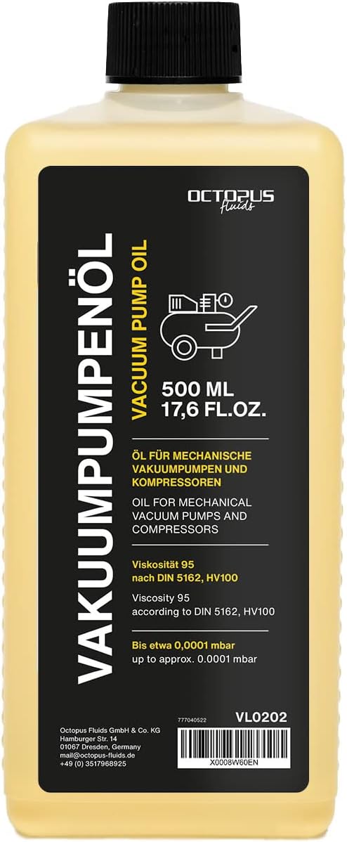 Octopus 500 ml Vacuum Pump Oil - 0.5 Litre Compressor Oil for HV100 Machines