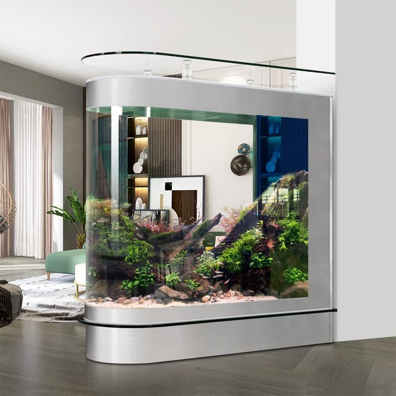47.2''W x 15.7''D x 49.6''H Glass Countertop Display Showcase Cabinet Bookcase, 10mm Tempered Glass
