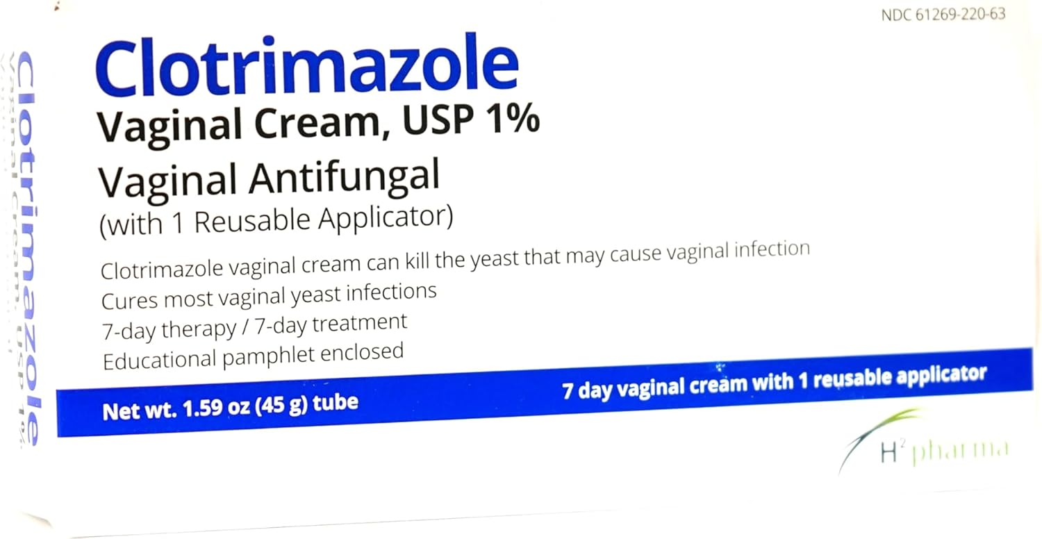 Clotrimazole Cream, USP 1%, 1.59 oz Tube with 1 Reusable Applicator, 7-Day Treatment