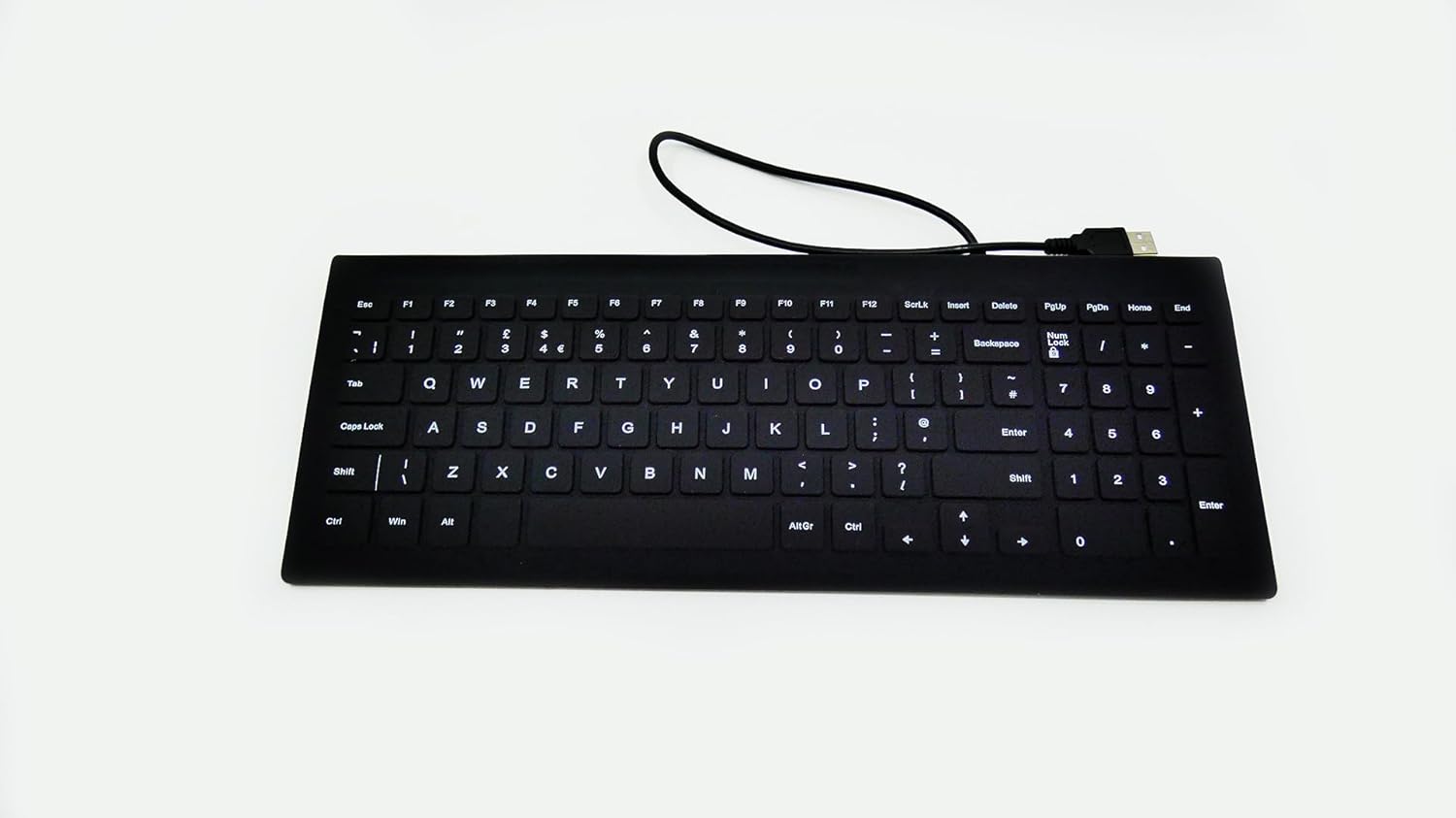 Accuratus AccuMed 103 - USB Compact Fully Sealed IP68 Washable Medical Keyboard - Black