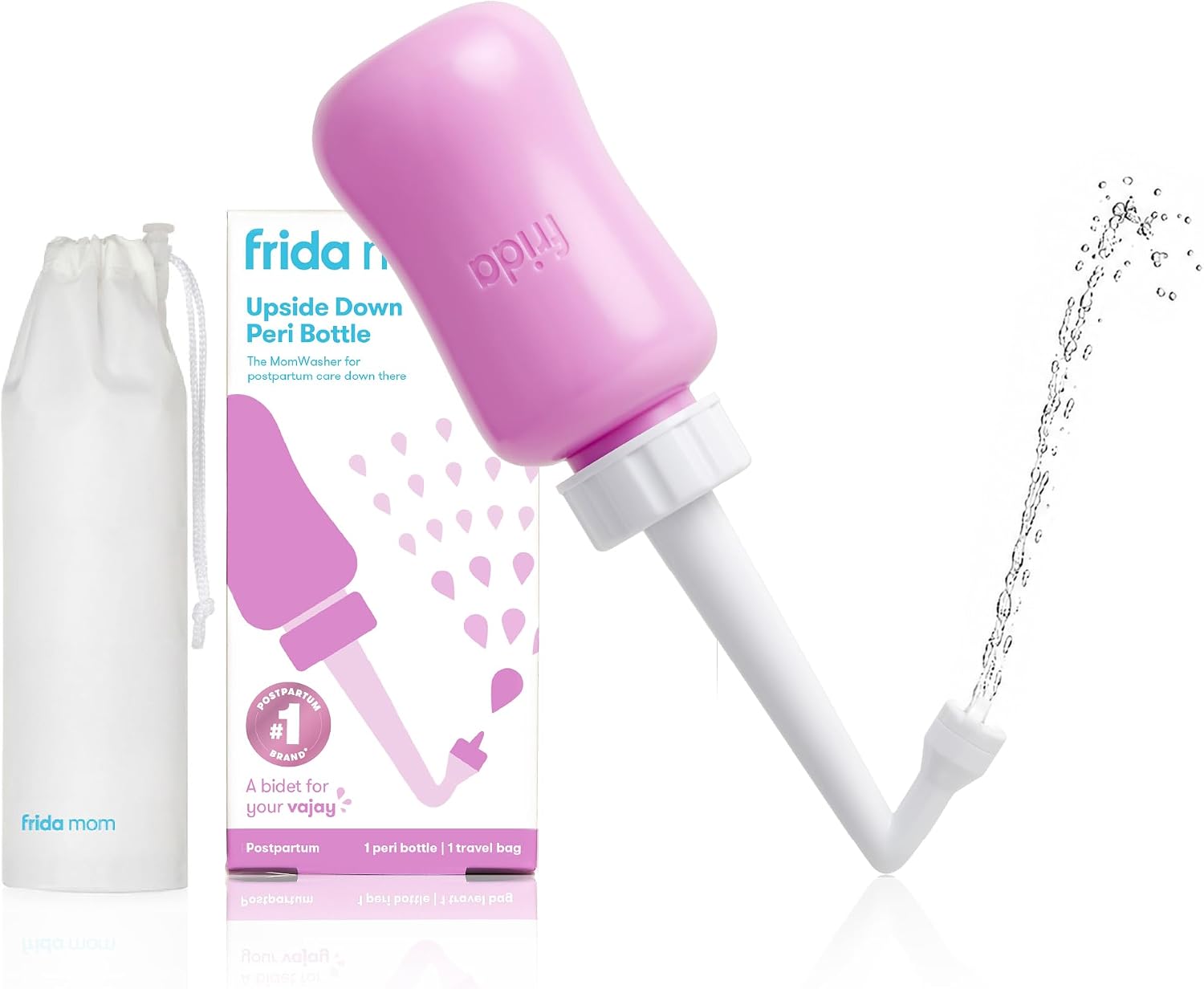 Frida Upside Down Peri Bottle for Postpartum Care, Portable Bidet