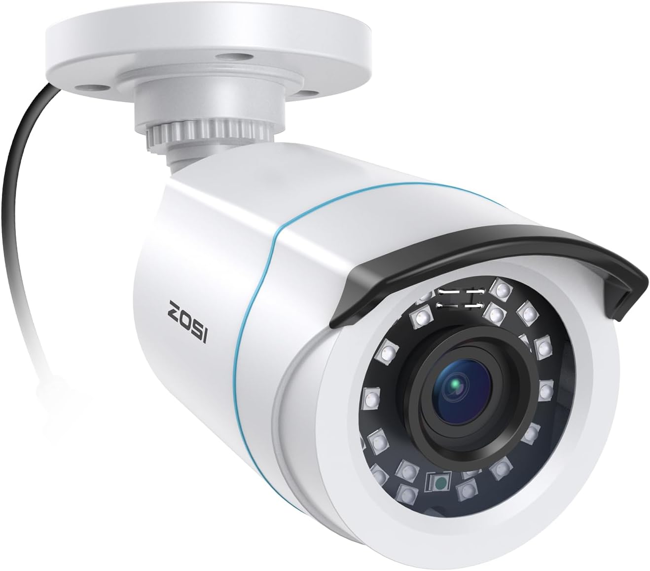 ZOSI 1080P HD Security Bullet Camera, 1920TVL Hybrid 4-in-1 TVI/CVI/AHD/CVBS, 80ft IR Night Vision, IP66 Weatherproof, Analog Home Surveillance for Indoor Outdoor